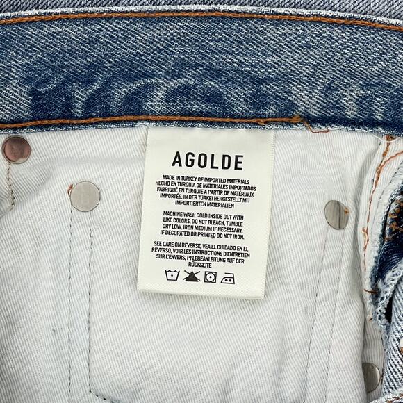 AGOLDE 90s High Rise Cut Off Shorts Women’s Size 27 Digit Denim Casual - Picture 4 of 7